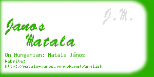janos matala business card